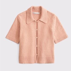 Abercrombie & Fitch Women's Short-Sleeve Knit Sweater Peach NWOT